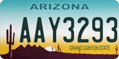 AZ license plate AAY3293