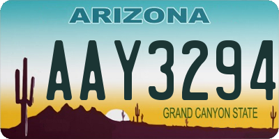 AZ license plate AAY3294