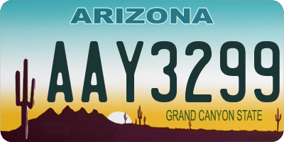 AZ license plate AAY3299