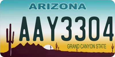 AZ license plate AAY3304