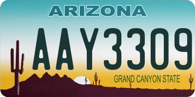 AZ license plate AAY3309