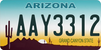 AZ license plate AAY3312