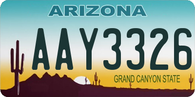 AZ license plate AAY3326