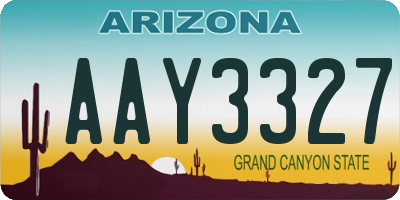 AZ license plate AAY3327