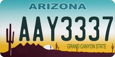 AZ license plate AAY3337