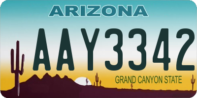 AZ license plate AAY3342