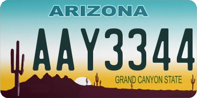 AZ license plate AAY3344
