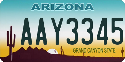 AZ license plate AAY3345