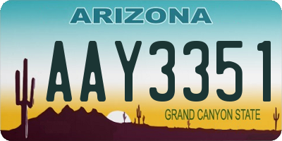 AZ license plate AAY3351