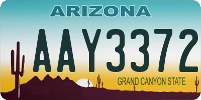 AZ license plate AAY3372
