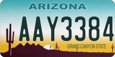 AZ license plate AAY3384