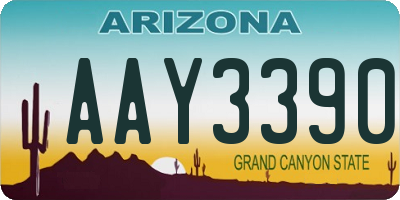 AZ license plate AAY3390