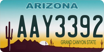 AZ license plate AAY3392