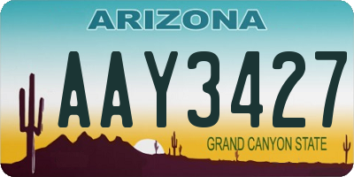 AZ license plate AAY3427
