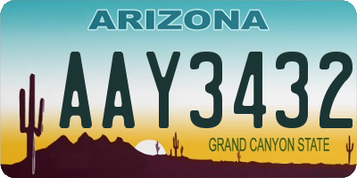 AZ license plate AAY3432