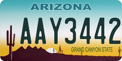 AZ license plate AAY3442