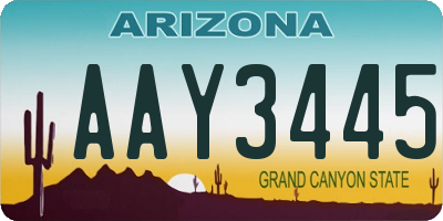 AZ license plate AAY3445