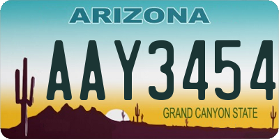 AZ license plate AAY3454