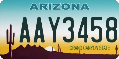 AZ license plate AAY3458