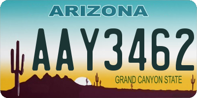 AZ license plate AAY3462