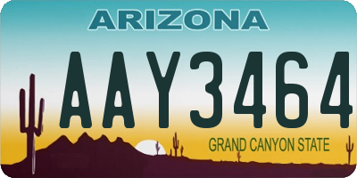 AZ license plate AAY3464