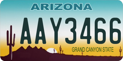 AZ license plate AAY3466