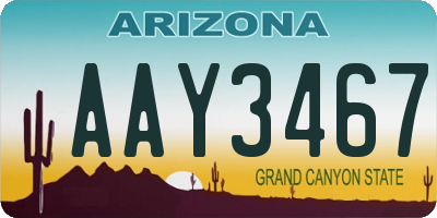 AZ license plate AAY3467