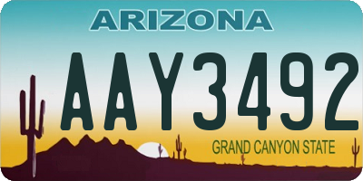 AZ license plate AAY3492