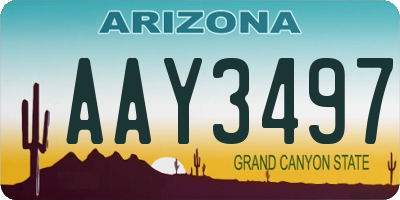 AZ license plate AAY3497