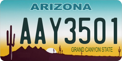 AZ license plate AAY3501