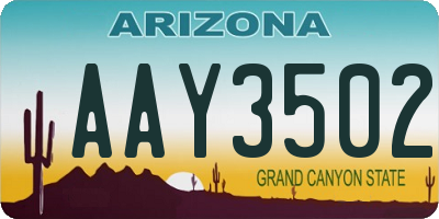 AZ license plate AAY3502