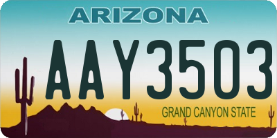 AZ license plate AAY3503