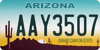 AZ license plate AAY3507
