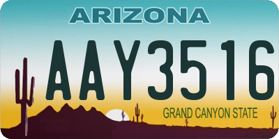 AZ license plate AAY3516