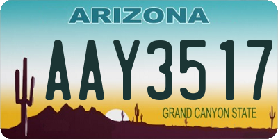 AZ license plate AAY3517