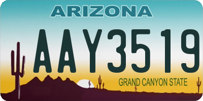 AZ license plate AAY3519