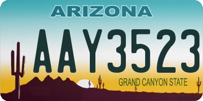 AZ license plate AAY3523