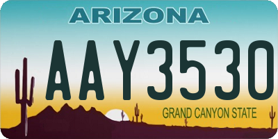 AZ license plate AAY3530