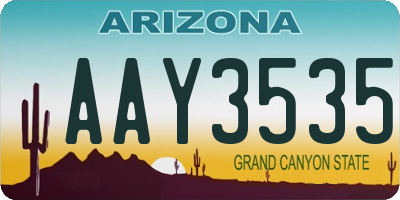 AZ license plate AAY3535