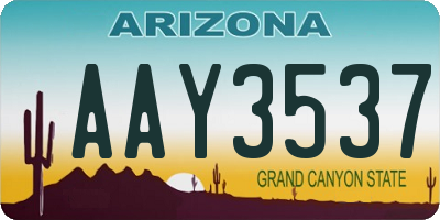 AZ license plate AAY3537