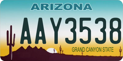 AZ license plate AAY3538