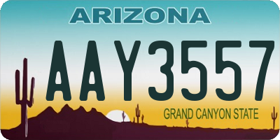 AZ license plate AAY3557