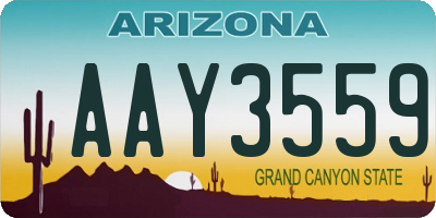 AZ license plate AAY3559