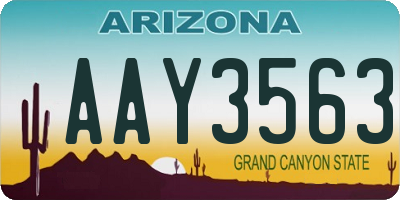 AZ license plate AAY3563