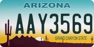 AZ license plate AAY3569