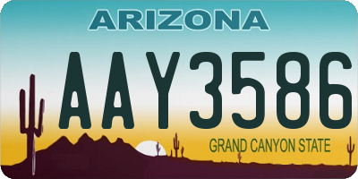 AZ license plate AAY3586