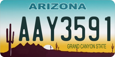 AZ license plate AAY3591
