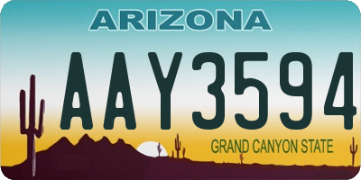 AZ license plate AAY3594