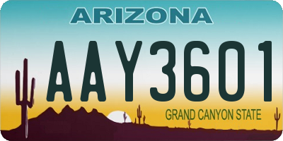 AZ license plate AAY3601