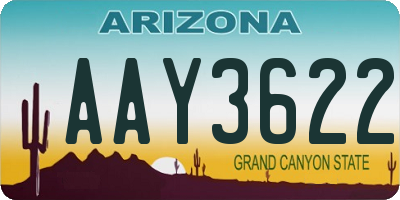 AZ license plate AAY3622